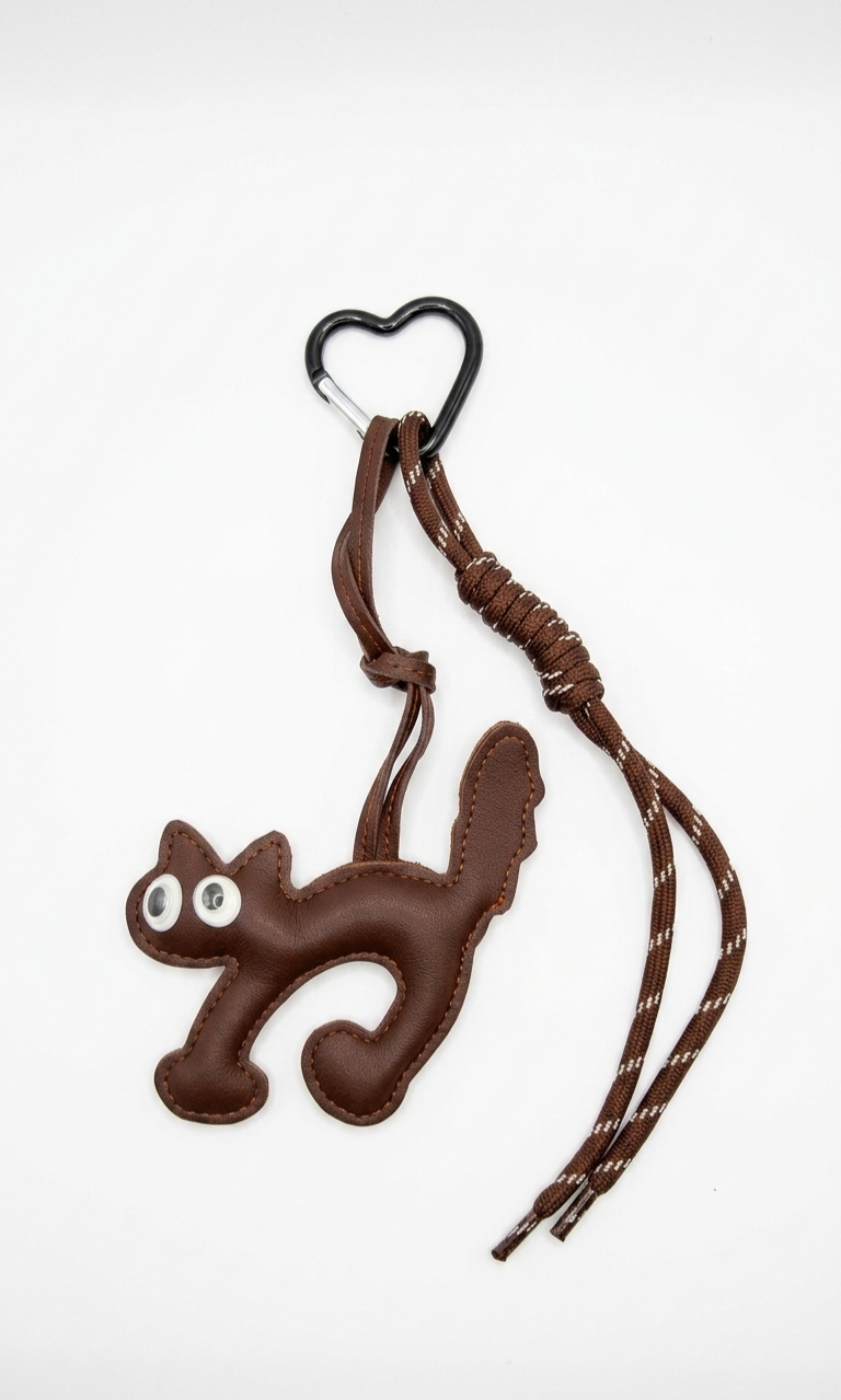 Brown Cat × Brown rope - Bag Charm
