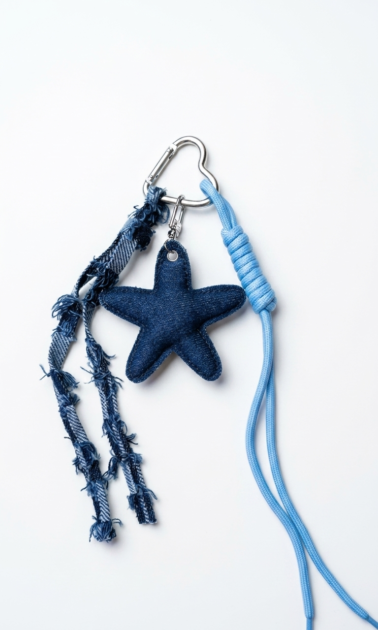 Dark Denim Star - Bag Charm