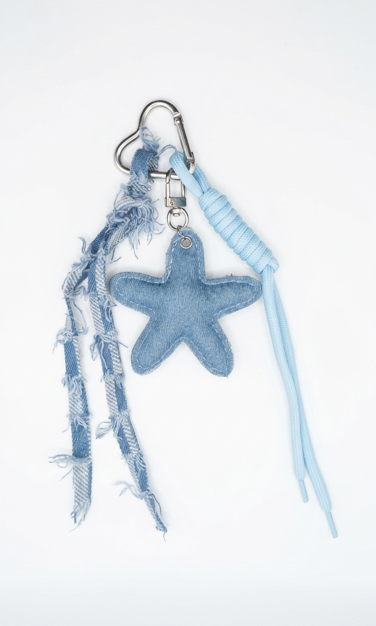 Light Denim Star - Bag Charm