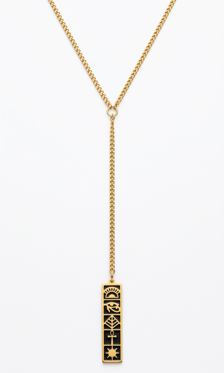 Lariat Cartouche Necklace