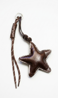 Brown shiny star × Brown rope - Bag Charm